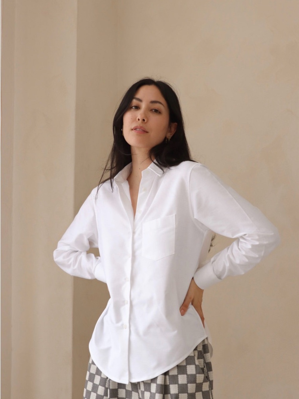 Classic Women's White Button-Down Shirt - Relaxed Fit